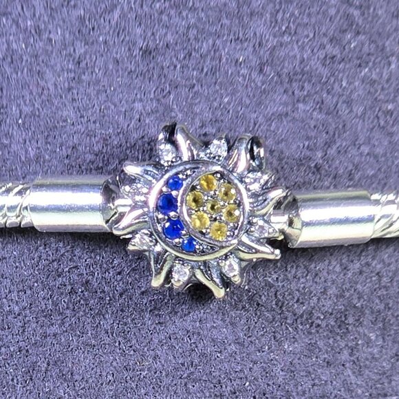 Sun &‎ Moon Charm Bracelet with Silver Snake Chain (NWOT) - Picture 2 of 5